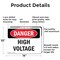 Signmission High Voltage Danger Sign, Aluminum, 14in W x 10in L, 2PK OS-2PACK-DS-A-1014-L-1327 - alternate 2